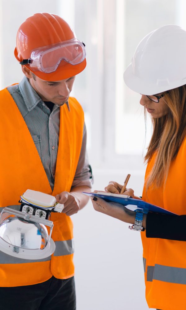 Maintenance Engineering on construction site checking light